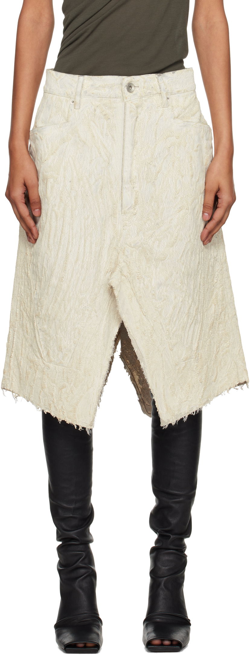 Suknja Rick Owens Rick Owens Concordians Midi Skirt Bijela | RP02E4377 MMC