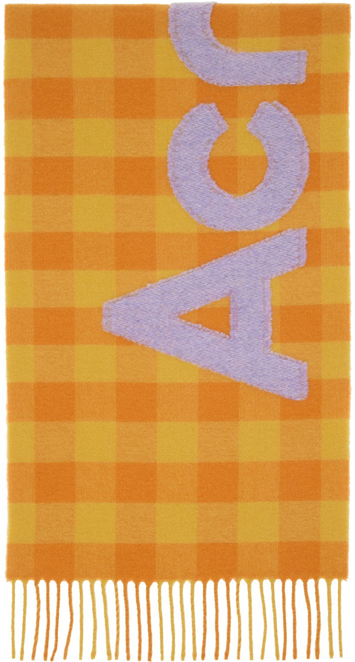 Odjeća Acne Studios Orange Check Scarf Narančasta | CA0262-