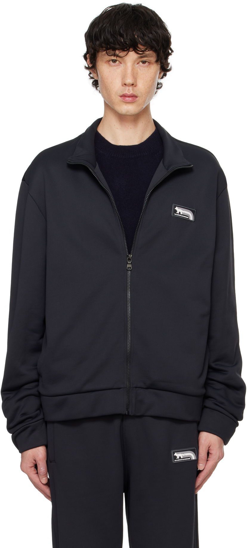 Jakna MAISON KITSUNÉ Fox Track Jacket Crna | NM02115KM0322