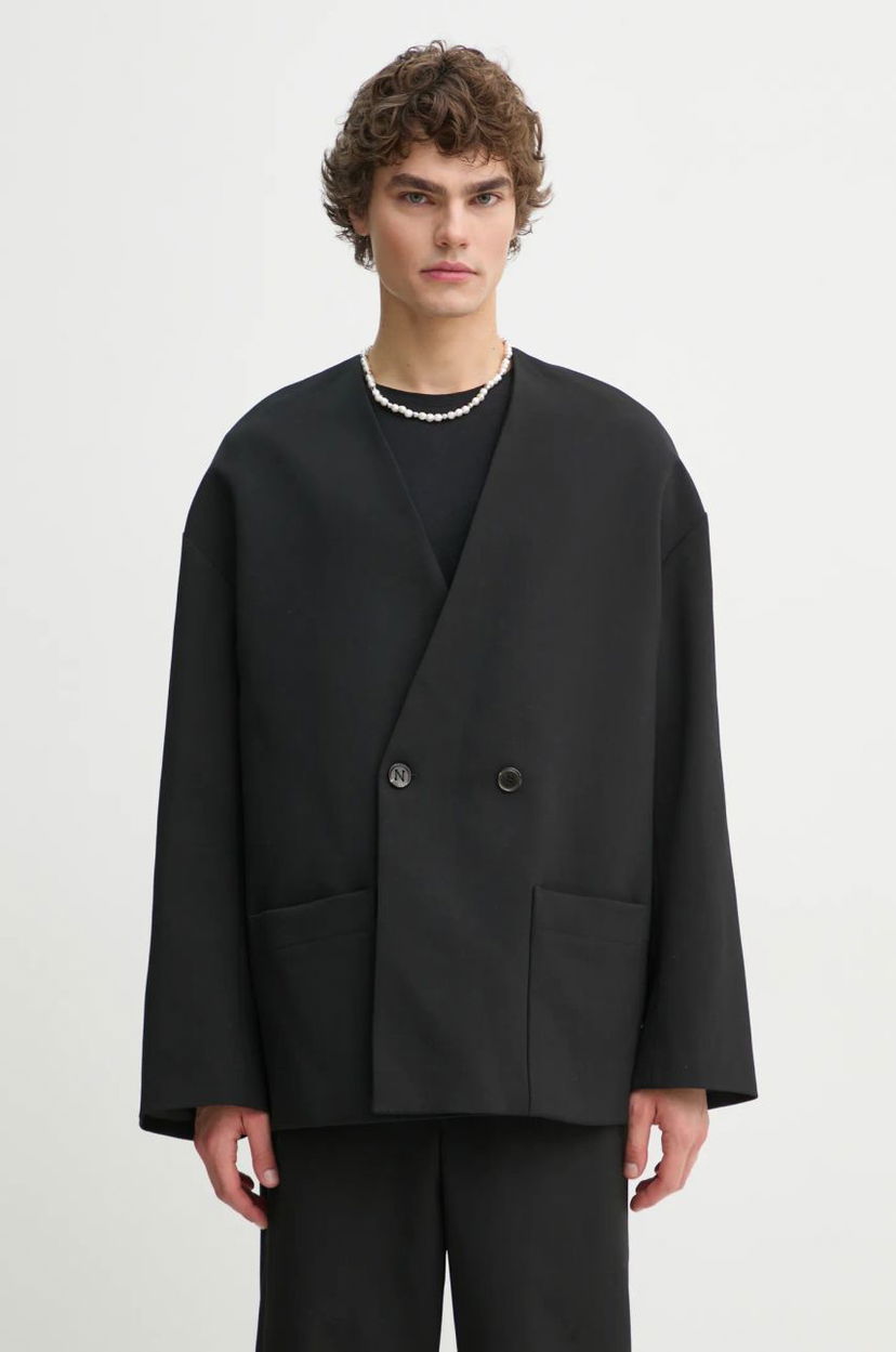 Jakna Nanushka Nanushka CEDRIC Wool Blend Blazer Crna | NM24FWJK24499
