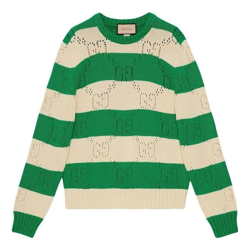 Džemper Gucci Striped Knit Sweater Zelena | 729536-XKC0T-9762
