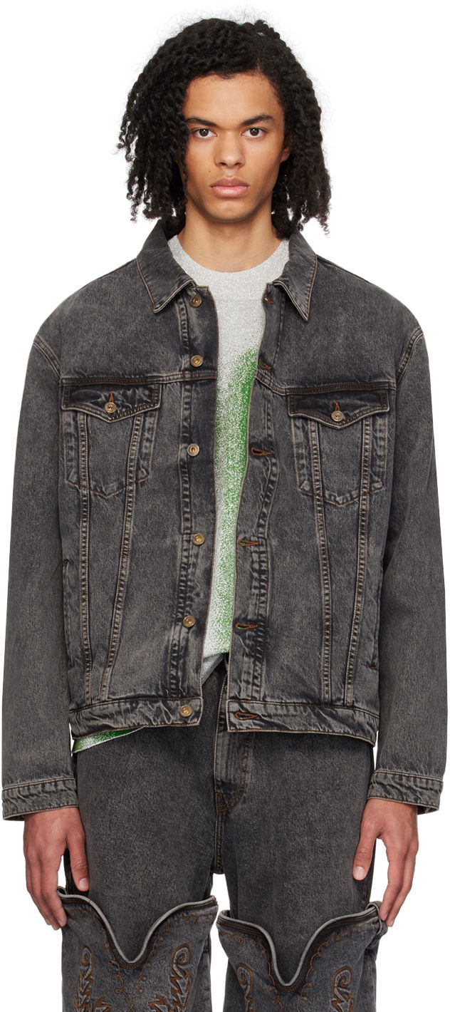 Jakna Y/PROJECT Black Wire Denim Jacket Crna | 207JA001