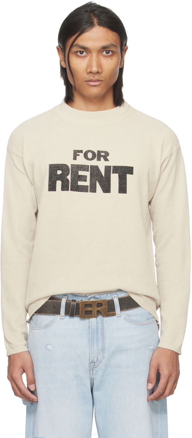 Dukserice ERL Printed Crewneck Sweatshirt Bež | ERL07N026