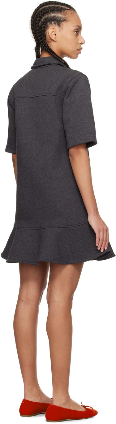 Haljina GANNI Ganni Heavy Fleece Mini Dress Siva | T4108, 2