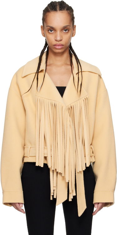 Jakna Nanushka Nanushka Ticia Fringed Double Wool Jacket Bež | NW25RSJK10005, 0