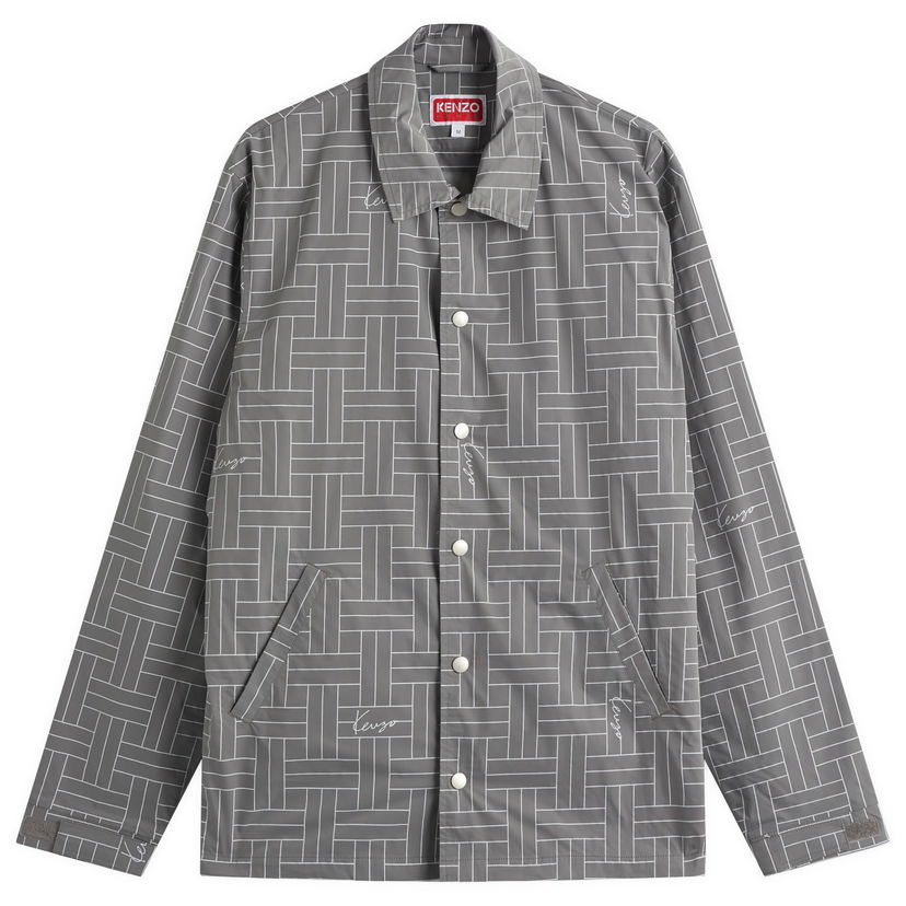 Vjetrovka KENZO Kenzo Men's Weave Coach Jacket, Size Large Siva | FF55BL0619NJ-96