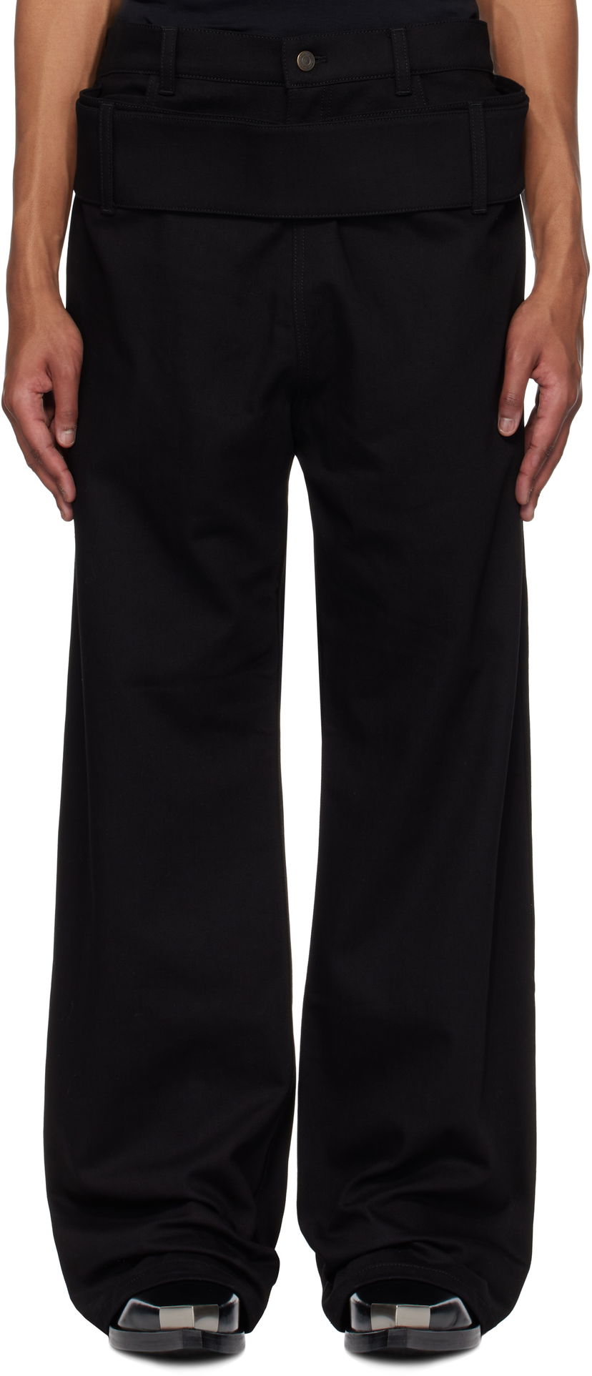 Hlače Courrèges Courrèges Double Belt Jeans Crna | 125DPA287DE0020