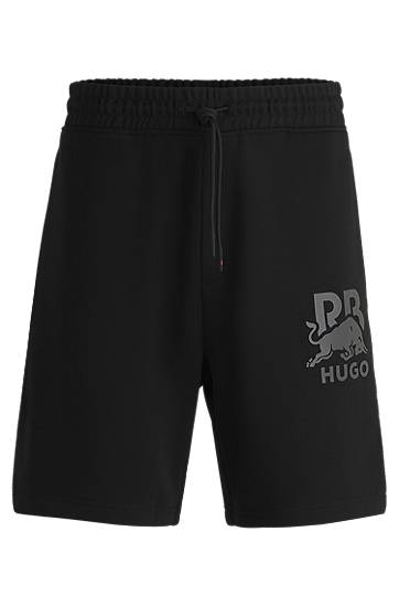 Kratke hlače BOSS HUGO x Red Bull Cotton-Terry Shorts Crna | 50542809