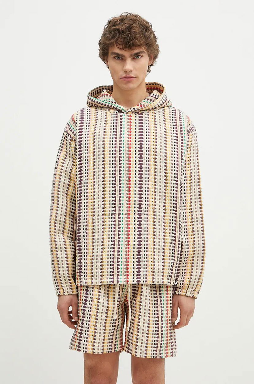 Dukserice Pleasures Stitch Poncho Hoodie With Hood Bež | P24F052