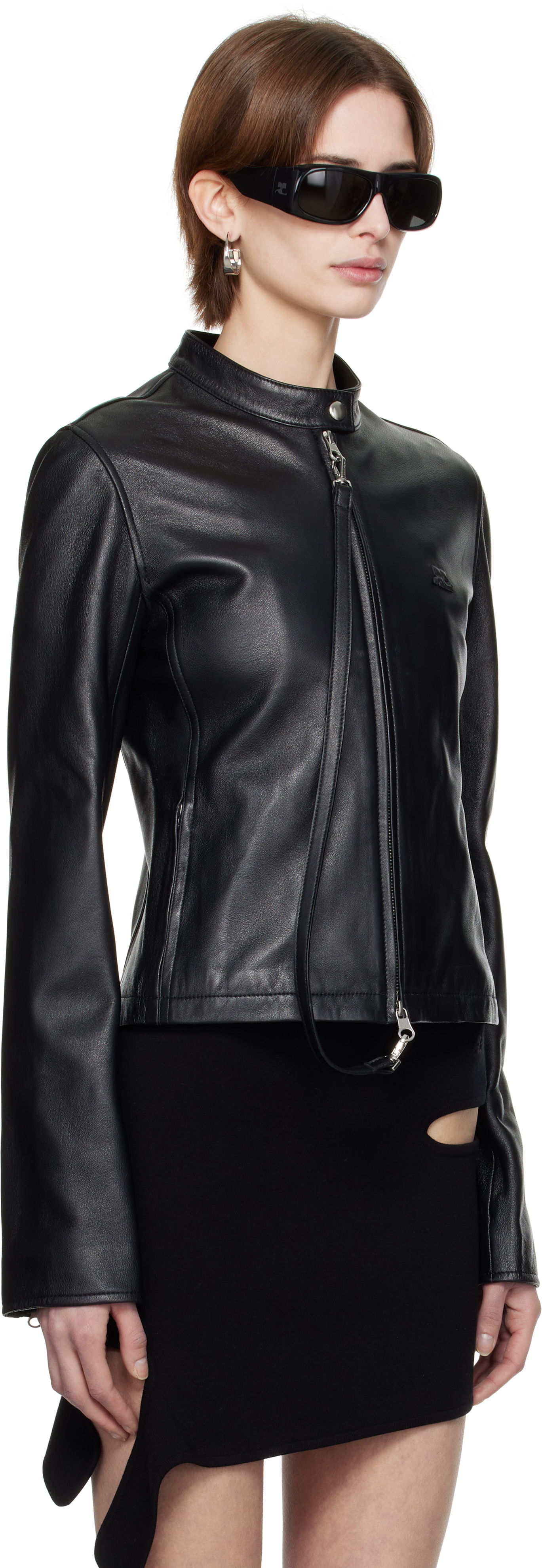 Jakna Courrèges Courrèges City Leather Jacket Crna | 125LBL257CV0005, 1