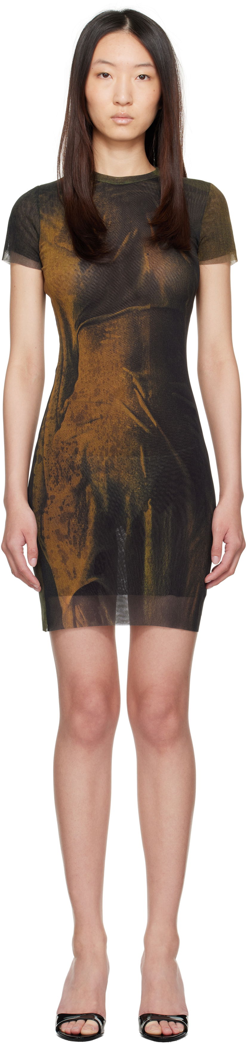 Haljina Jean Paul Gaultier Jean Paul Gaultier Printed Minidress Smeđa | 25/03-W-DR044-M004P-4812