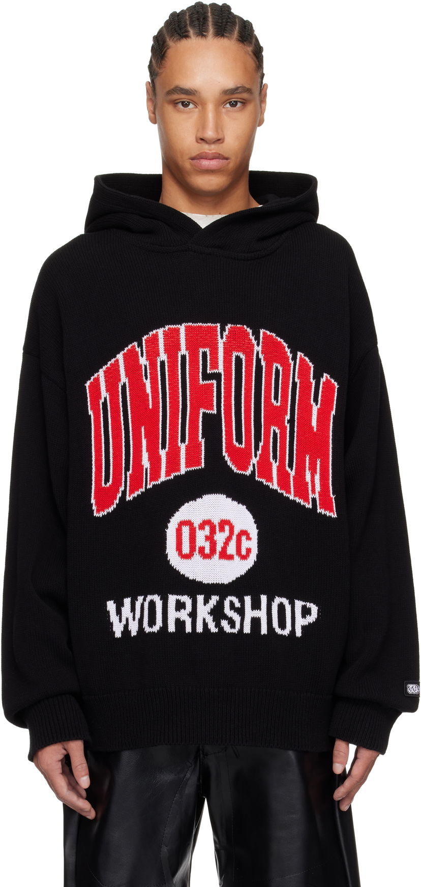 Dukserice 032C Lucky Strike Knit Hoodie Crna | S25-URK-0611-000