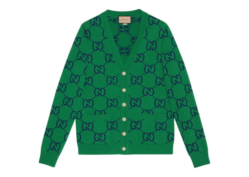 Džemper Gucci GG Knit Cardigan Green/Blue Zelena | 674043 XKB3V 3129