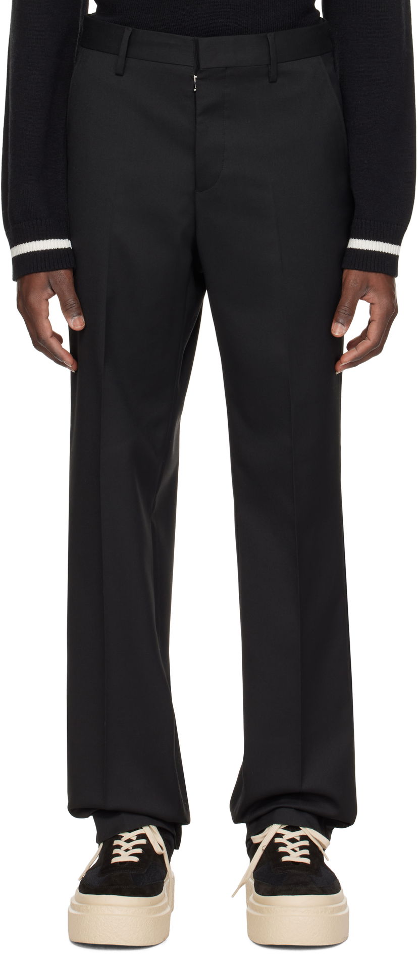 Hlače Maison Margiela MM6 Maison Margiela Creased Trousers Crna | SH0KA0035 M35227