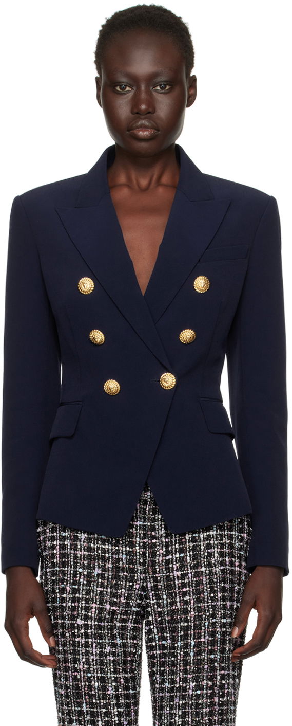 Jakna Balmain Balmain 6-Button Cotton Blazer Tamnoplava | DF0SG008VB00
