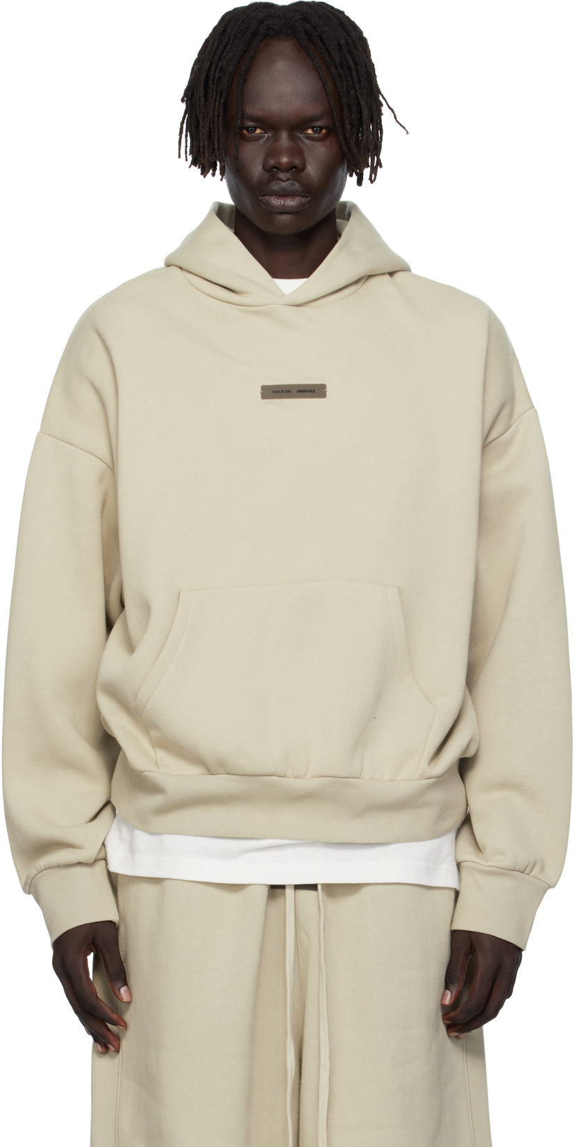 Dukserice Fear of God Fear of God ESSENTIALS Classic Fit Fleece Hoodie Bež | 192SP252056F