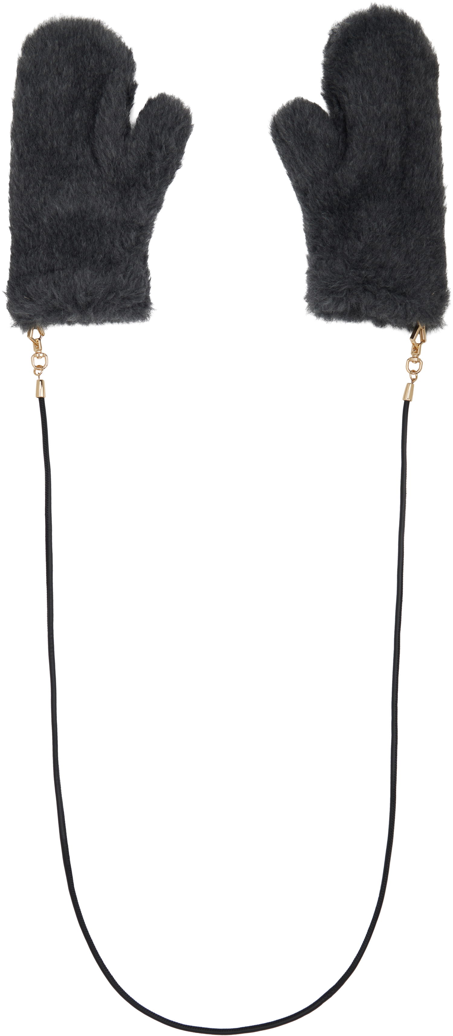 Rukavice Max Mara Max Mara Faux Fur Mitts with String Siva | 2524566082600, 0