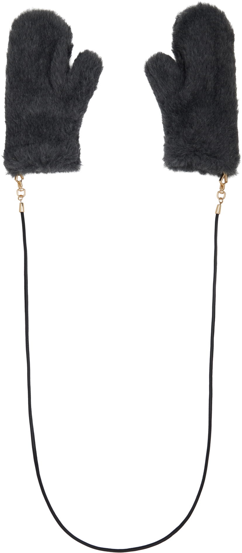 Rukavice Max Mara Max Mara Faux Fur Mitts with String Siva | 2524566082600