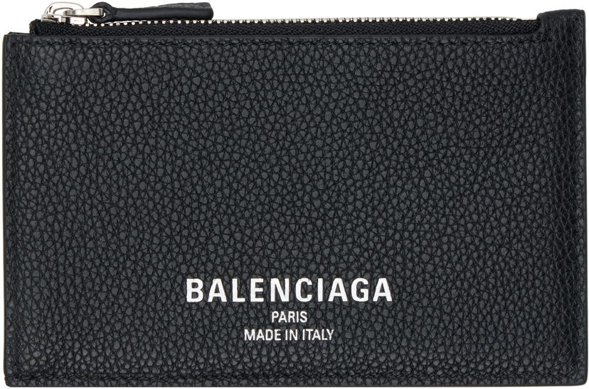 Novčanik Balenciaga Grained Leather Card Holder Crna | 806639 2ABDD