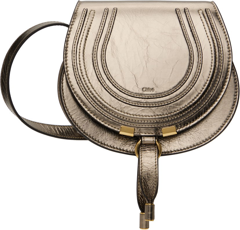 Torba za rame CHLOÉ Small Metallic Leather Saddle Bag Metalik | CHC25SS680O54