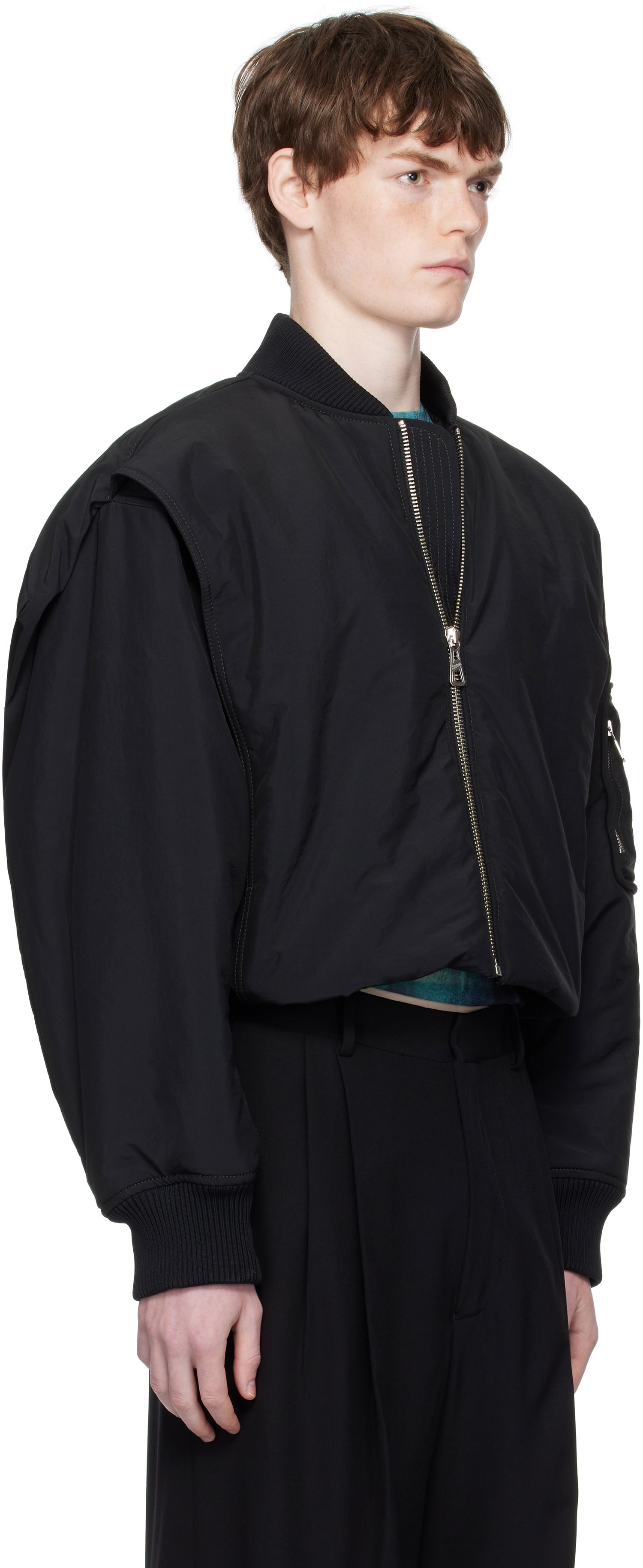 Bomber jakna Jean Paul Gaultier Jean Paul Gaultier 'The Hooded' Bomber Jacket Crna | 25/03-U-OU005-W007-00, 1
