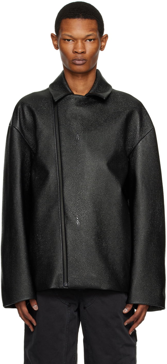 Jakna 032C Diamond Leather Jacket Crna | SS23-L-4010