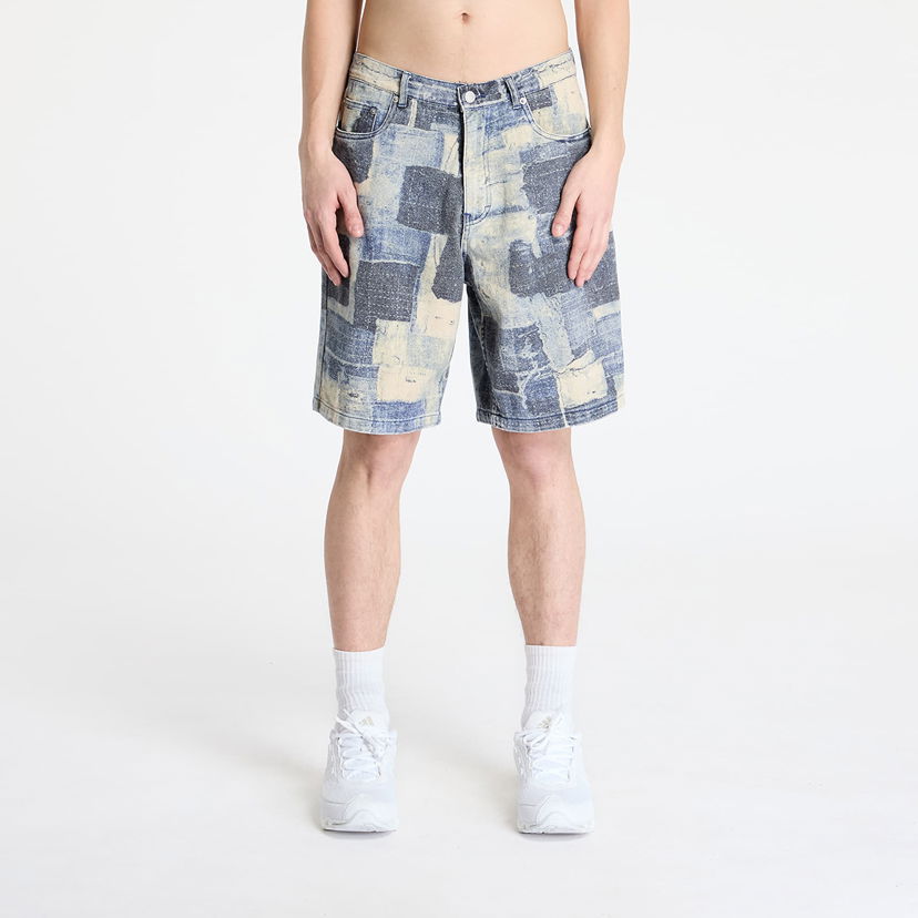 Kratke hlače Pleasures Pleasures Boro Baggy Denim Shorts Plava | P25SP032 INDIGO