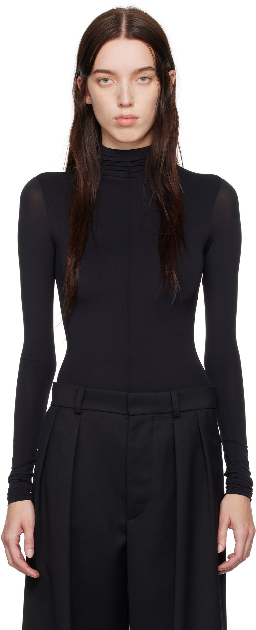 Body WARDROBE.NYC Long Sleeve Bodysuit Crna | W1086R18JE