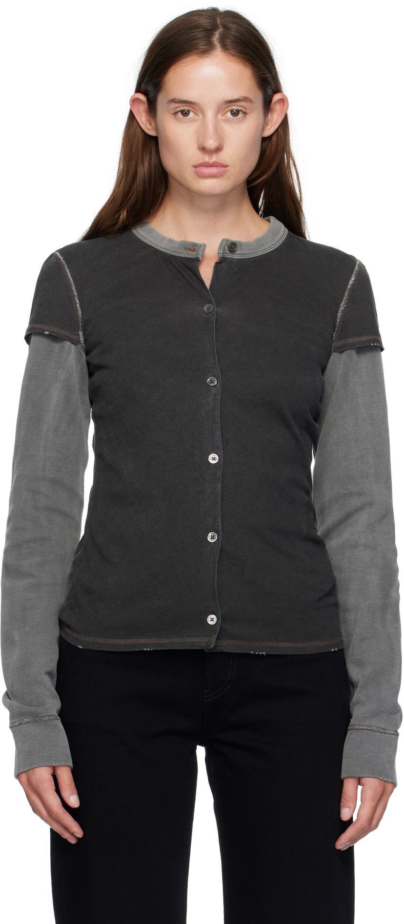 Džemper OUR LEGACY Our Legacy Heat Long Sleeve Cardigan Siva | W4256HF
