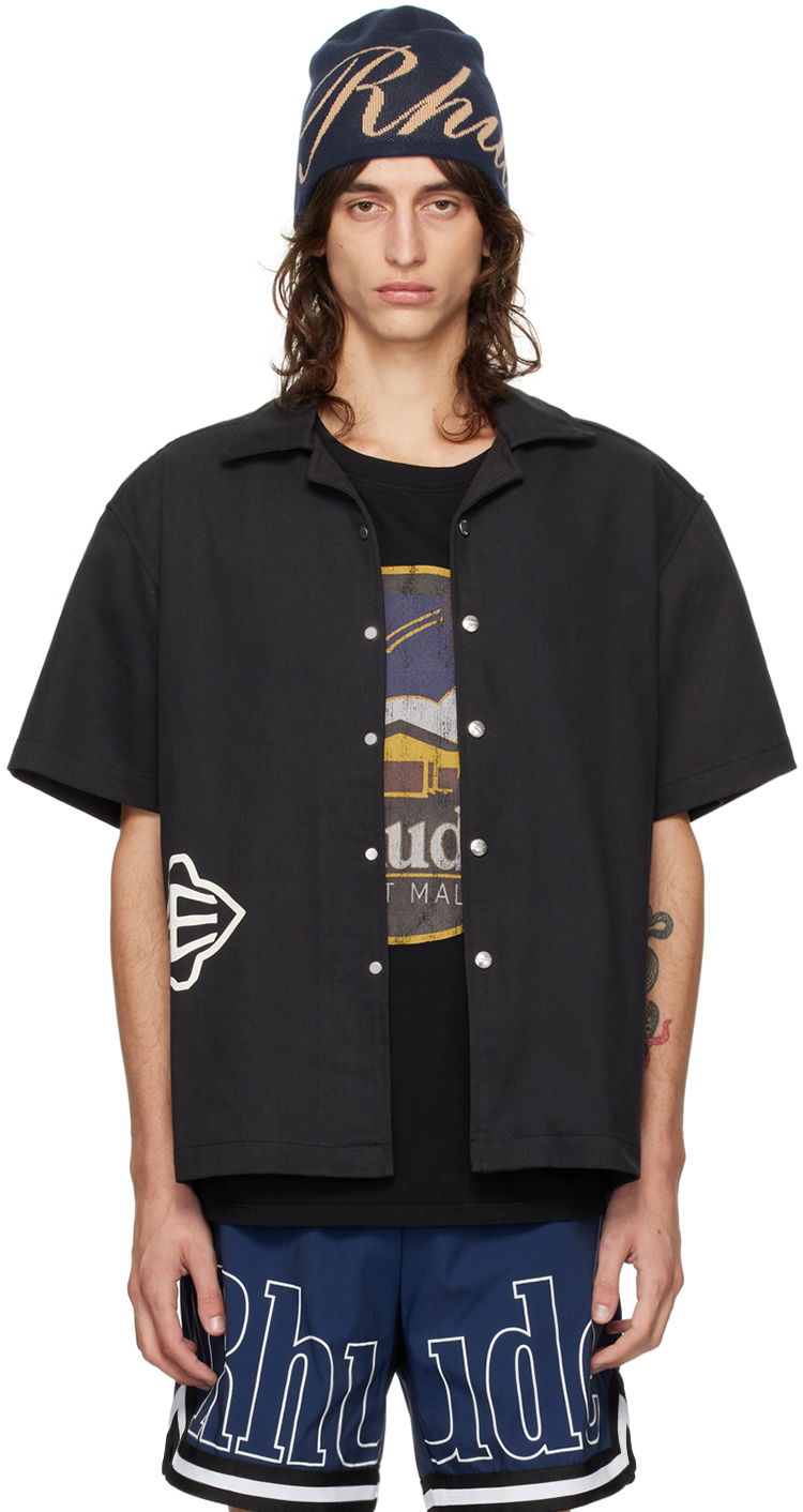 Košulja Rhude Black Cross Logo Shirt Crna | RHPF24SR03320