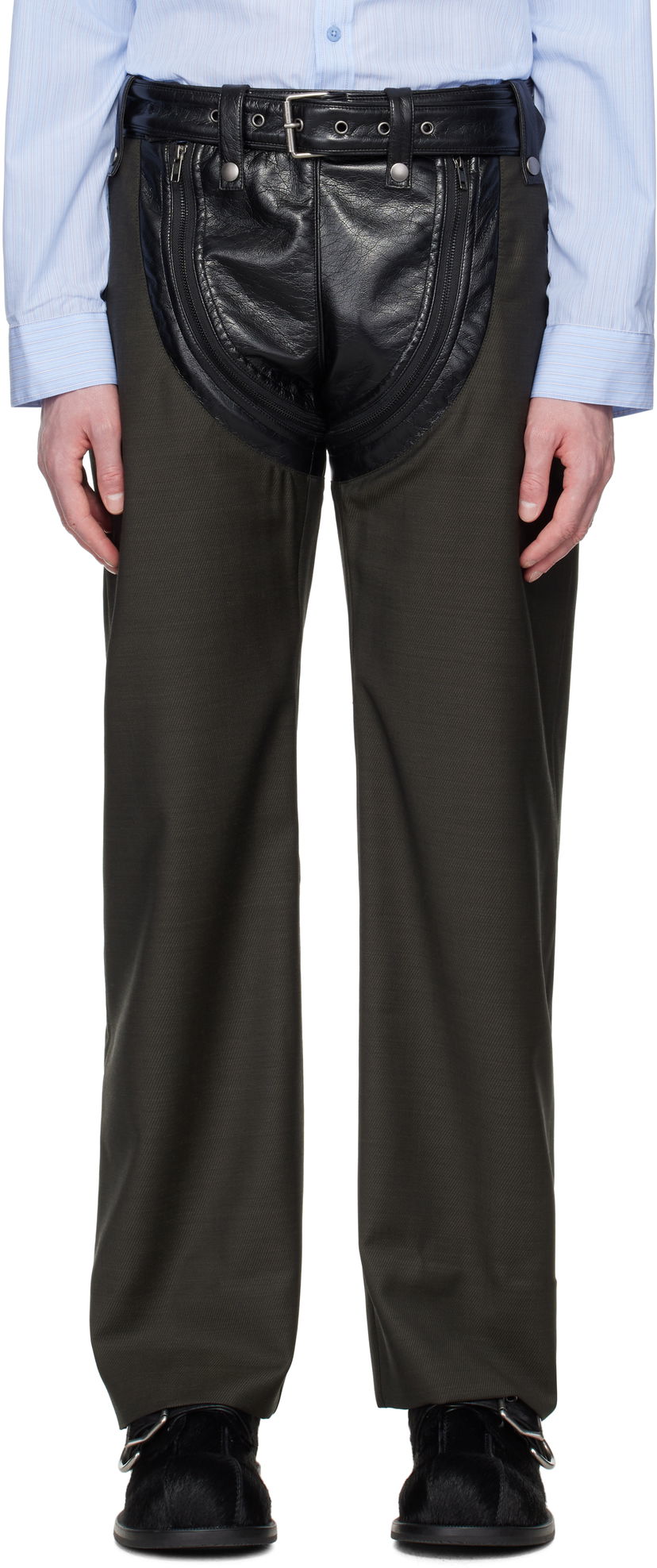 Cargo hlače Martine Rose Martine Rose Zip Chap Tailored Trousers Zelena | 360WT10414