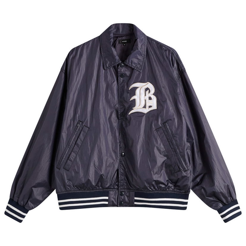 Bomber jakna BEAMS BEAMS Satin Varsity Jacket Tamnoplava | 1118-3294-139-79