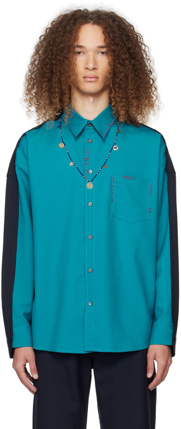 Košulja Marni Contrast Shirt Plava | CUMU0278QS TW839