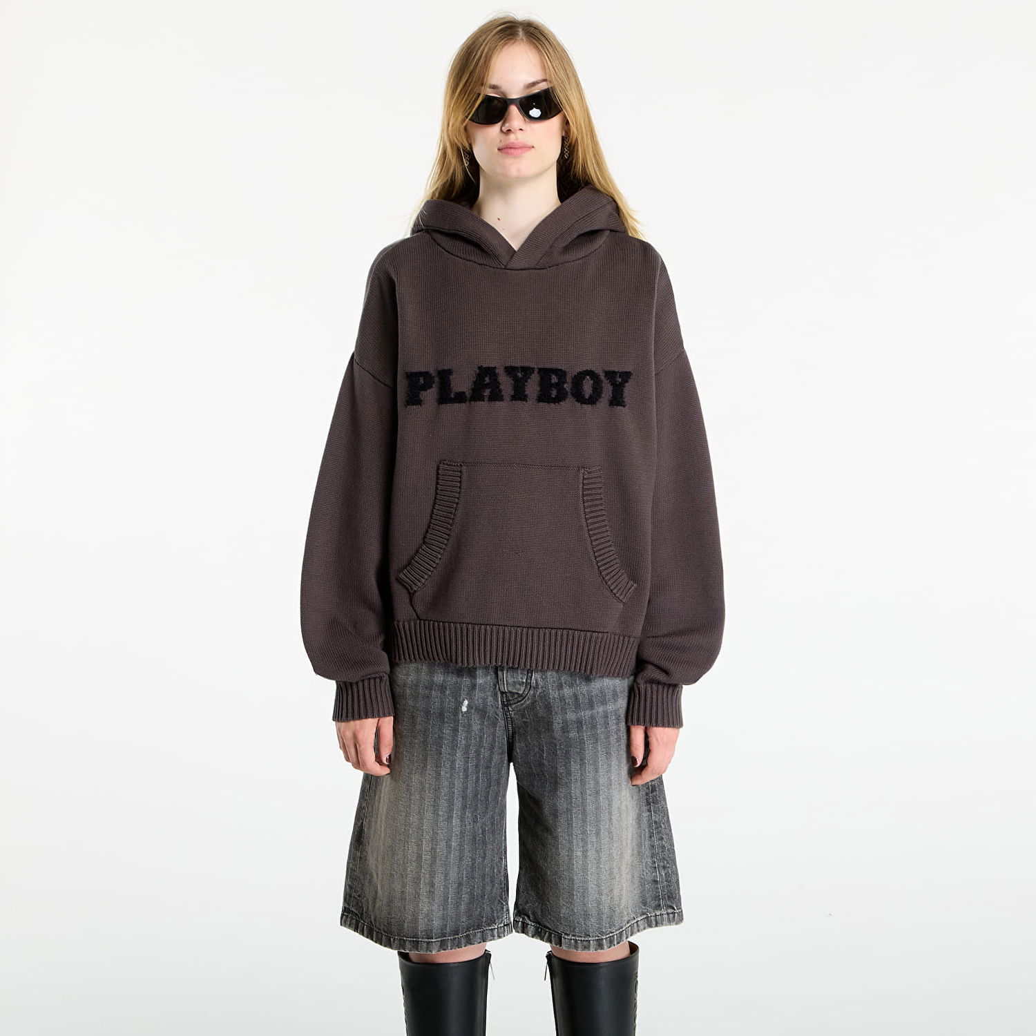 Dukserice Footshop Playboy x FTSHP Sweater Hoodie UNISEX Grey Siva | FTSHP_517, 1