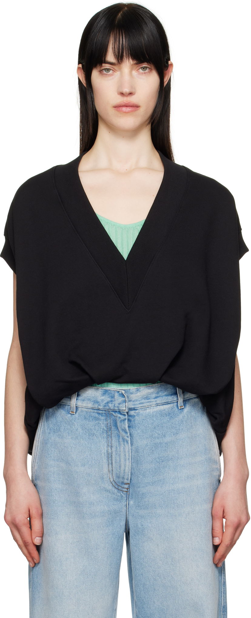 Džemper Dries Van Noten Dries Van Noten V-Neck Vest Crna | 251-011113-1610