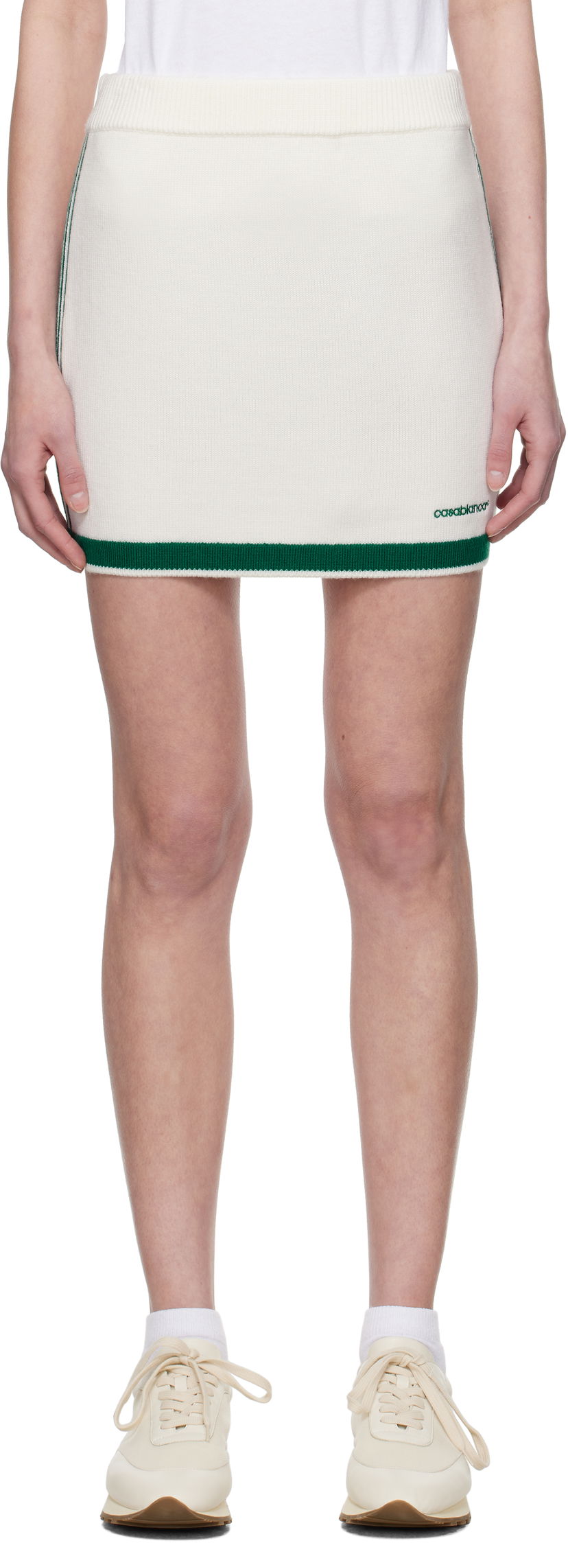 Suknja Casablanca Casablanca Knit Tennis Miniskirt Bijela | WPS25-KW-857-01