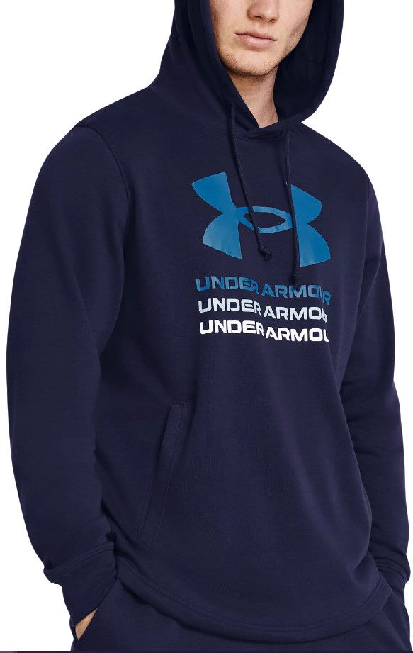 Dukserice Under Armour UA Rival Terry Graphic Hood-BLU Tamnoplava | 1386047-410