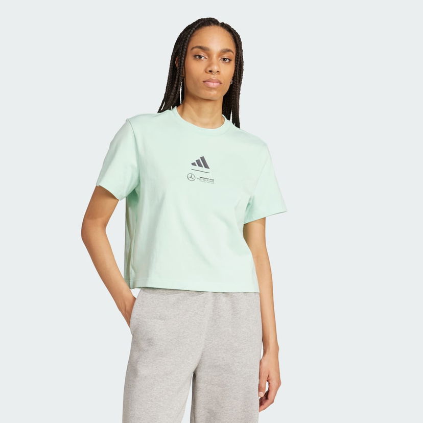Crop top adidas Performance Mercedes - AMG Petronas Formula One Team Cropped T-Shirt Zelena | JY3077