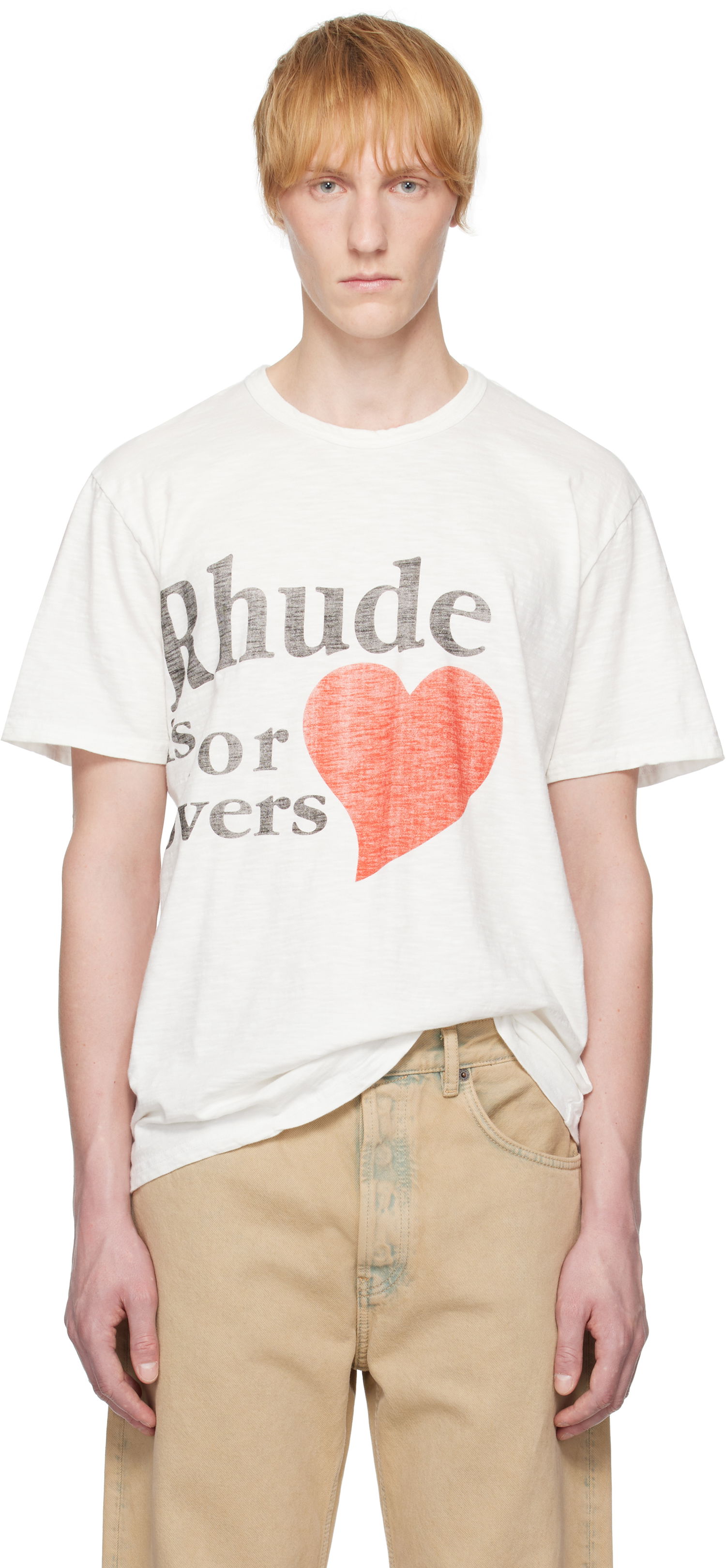 Majica kratkih rukava Rhude Rhude Slub 'Lovers' T-Shirt Bijela | RHSS25TT24012, 0