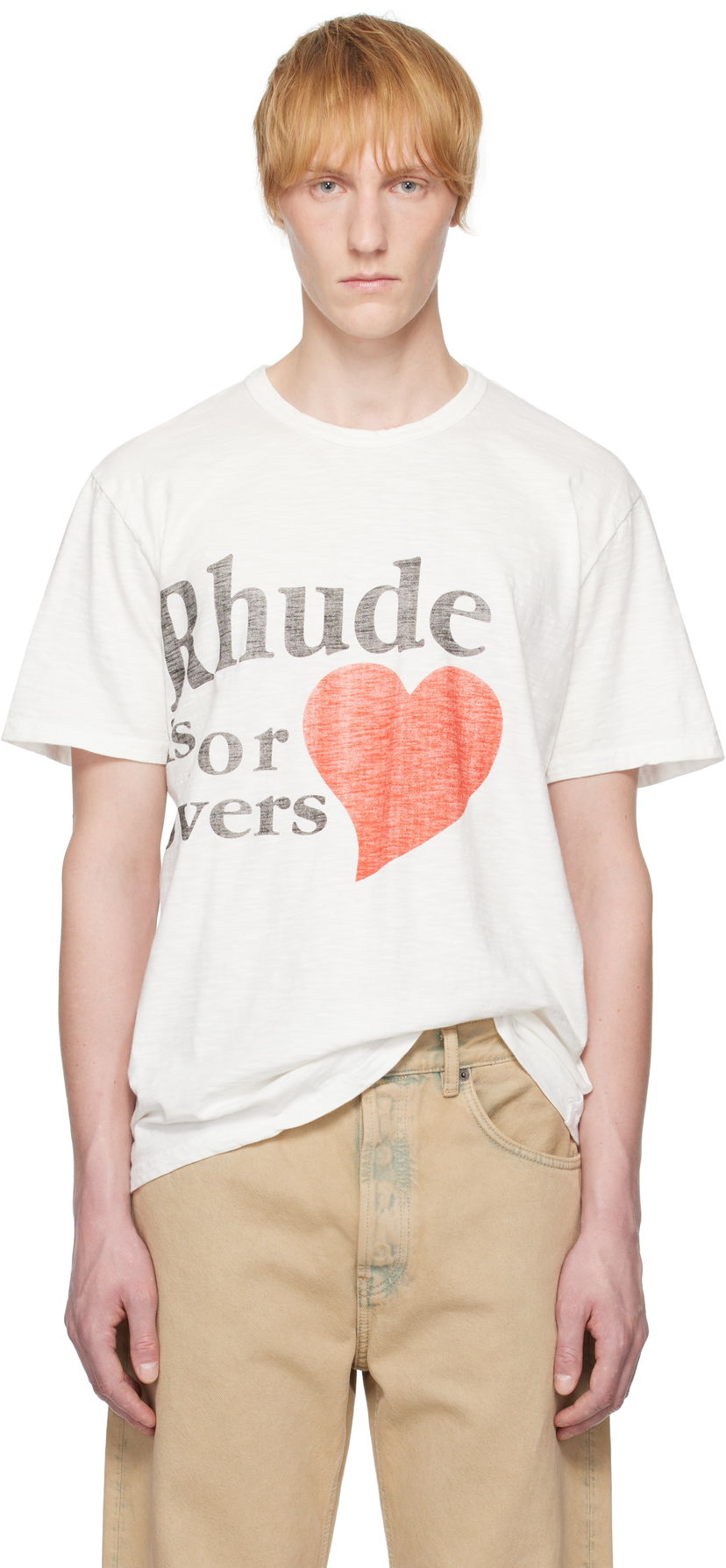 Majica kratkih rukava Rhude Rhude Slub 'Lovers' T-Shirt Bijela | RHSS25TT24012