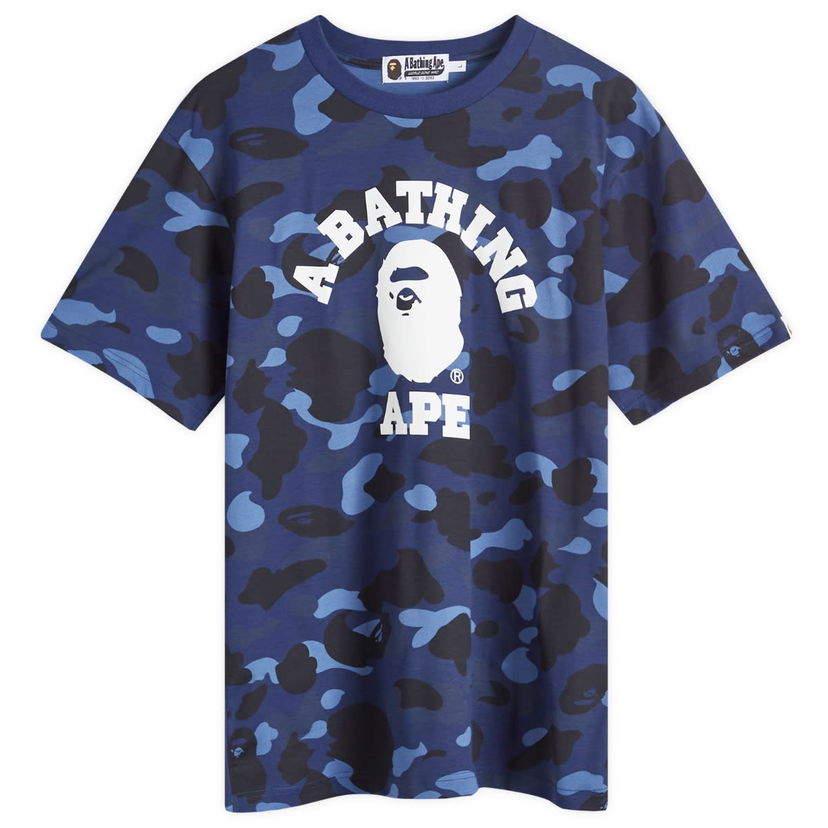 Majica kratkih rukava BAPE A Bathing Ape Men's Colour Camo College T-Shirt in Navy, Size Large | END. Clothing Tamnoplava | 001CSK301002M-NVY