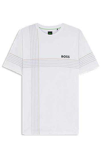 Majica kratkih rukava BOSS BOSS Active Stretch Slim Fit Tee with Moisture Management Bijela | 50543330