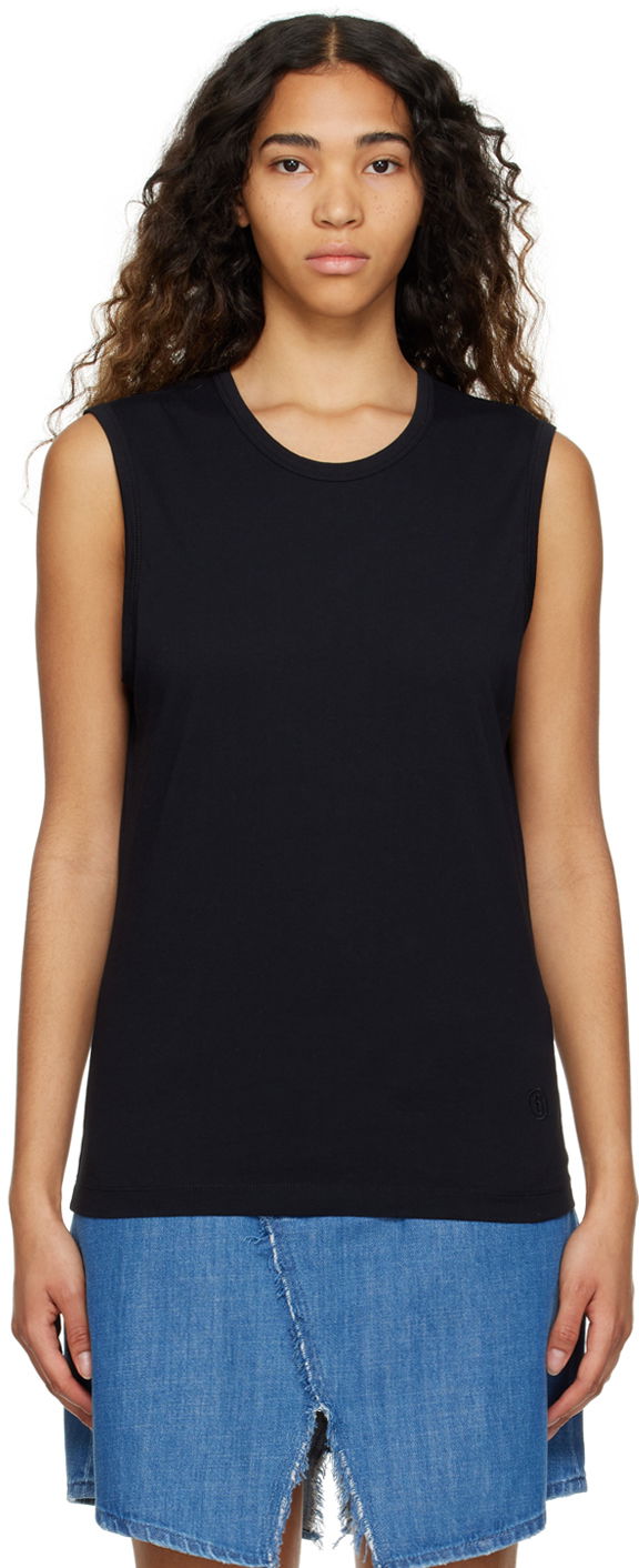 Majica bez rukava Maison Margiela Sleeveless Crewneck Top Crna | S52NL0062 S24312