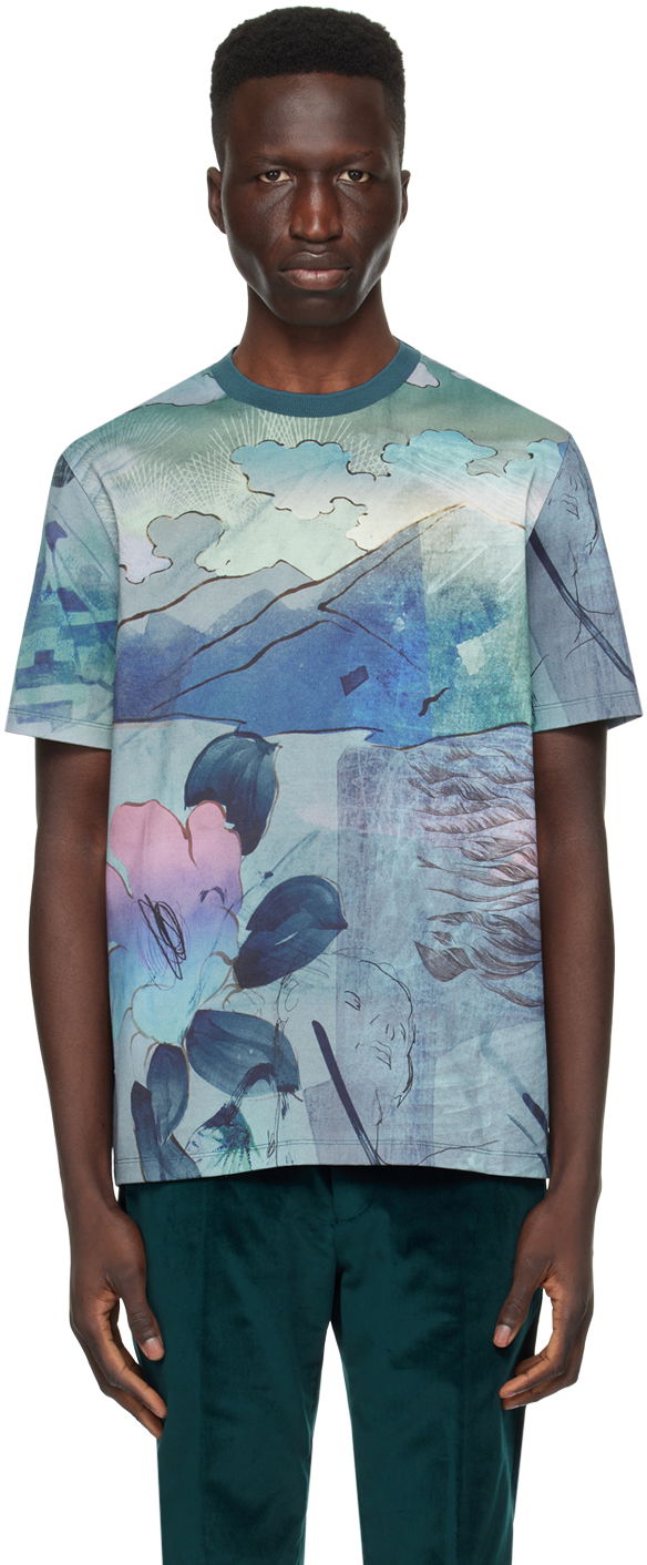 Majica kratkih rukava Paul Smith Paul Smith Printed T-Shirt Plava | M1R-919T-MP4275-47