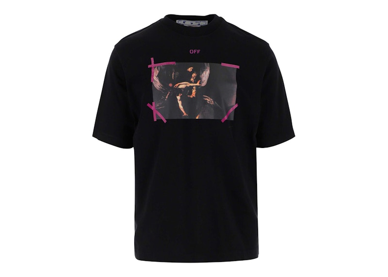 Majica kratkih rukava Off-White Arrow Caravaggio Mercy Tee Black/Purple/Multi Crna | OMAA119S23JER0011036