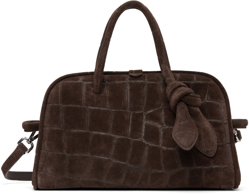 Ručna torbica Jacquemus Jacquemus Small Turismo Suede Croc-Embossed Bag Smeđa | 25E251BA416-3243