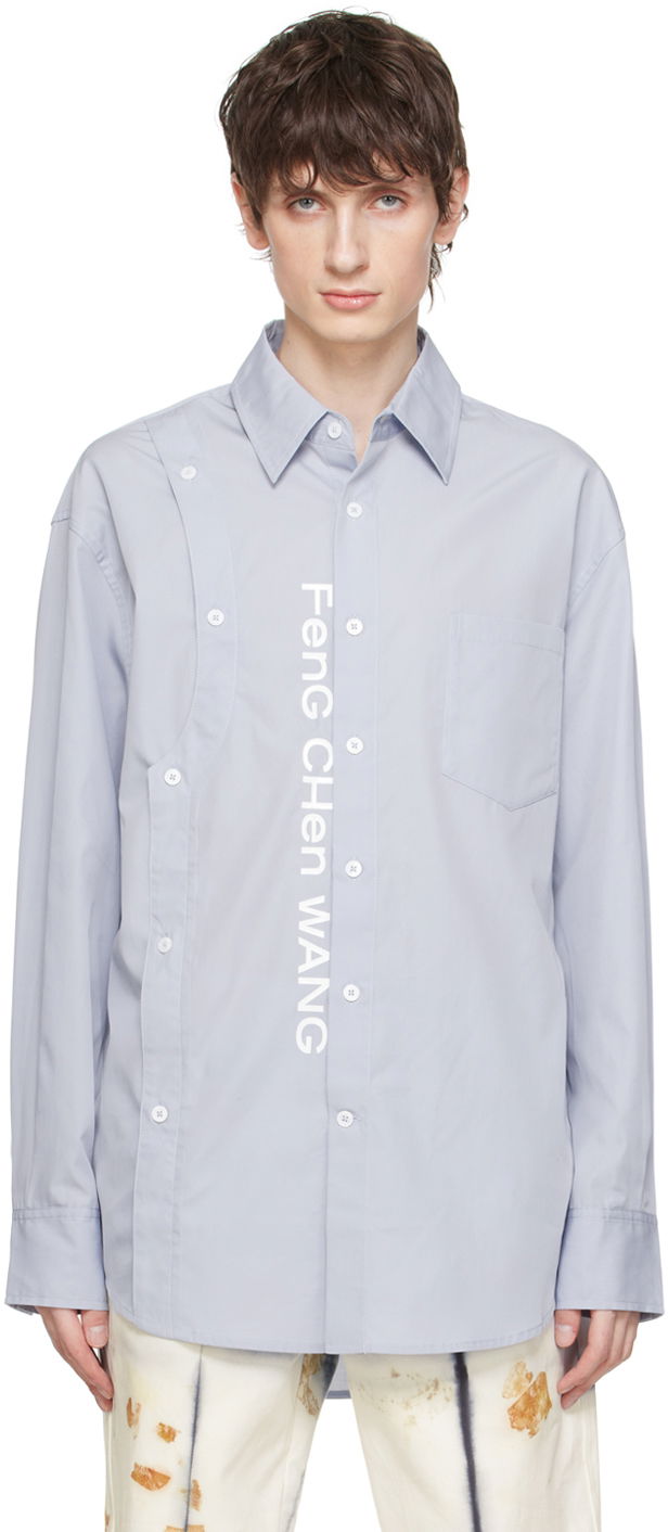 Košulja Feng Chen Wang Feng Chen Wang Printed Shirt Plava | FMS17SR03B