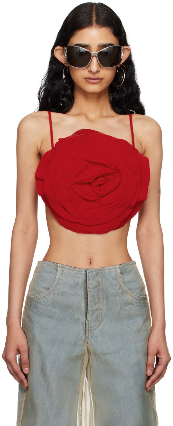 Crop top Blumarine Blumarine Rose Tank Top Crvena | P444C084A