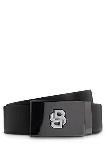 Pojasevi BOSS Reversible Italian leather belt with metallic buckle Crna | 50553335