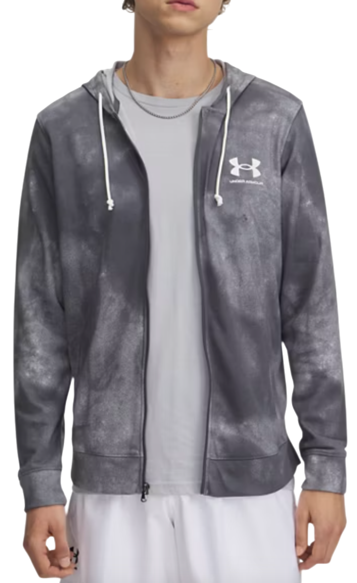 Dukserice Under Armour Rival Terry AOP FZ Q1 Hoodie Siva | 1390139-025